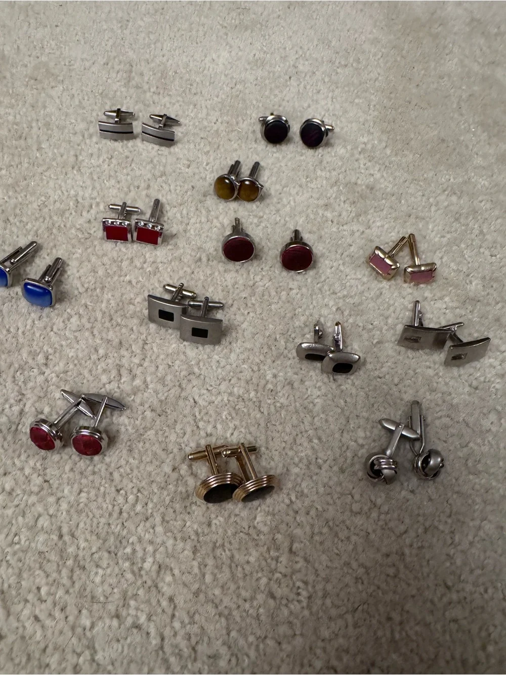 Vintage & Mid-Century Style Men's Cufflink Collection – 13-Pair